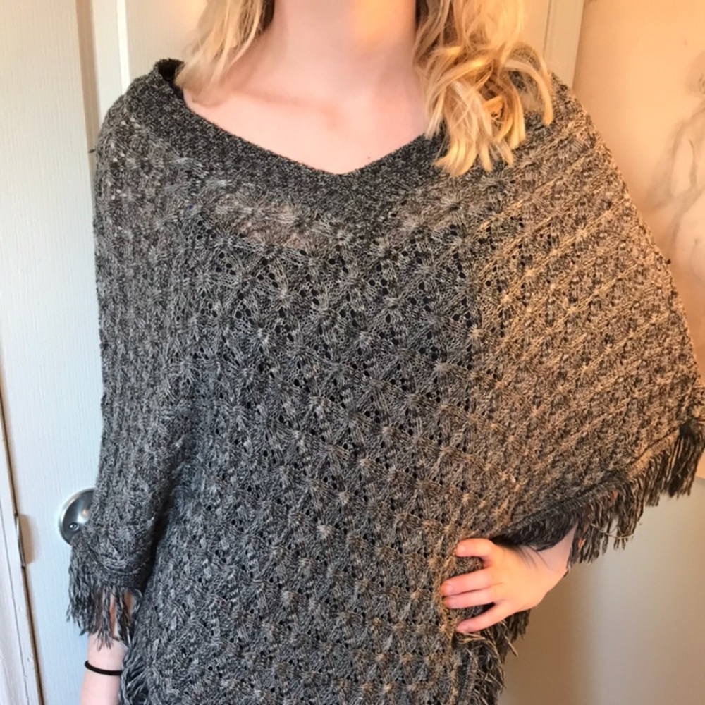 Knit poncho